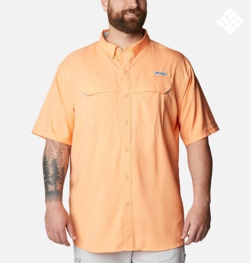 Men's Columbia PFG Low Drag Offshore Short Sleeve Shirts Orange | Plus Size CA-O81L3